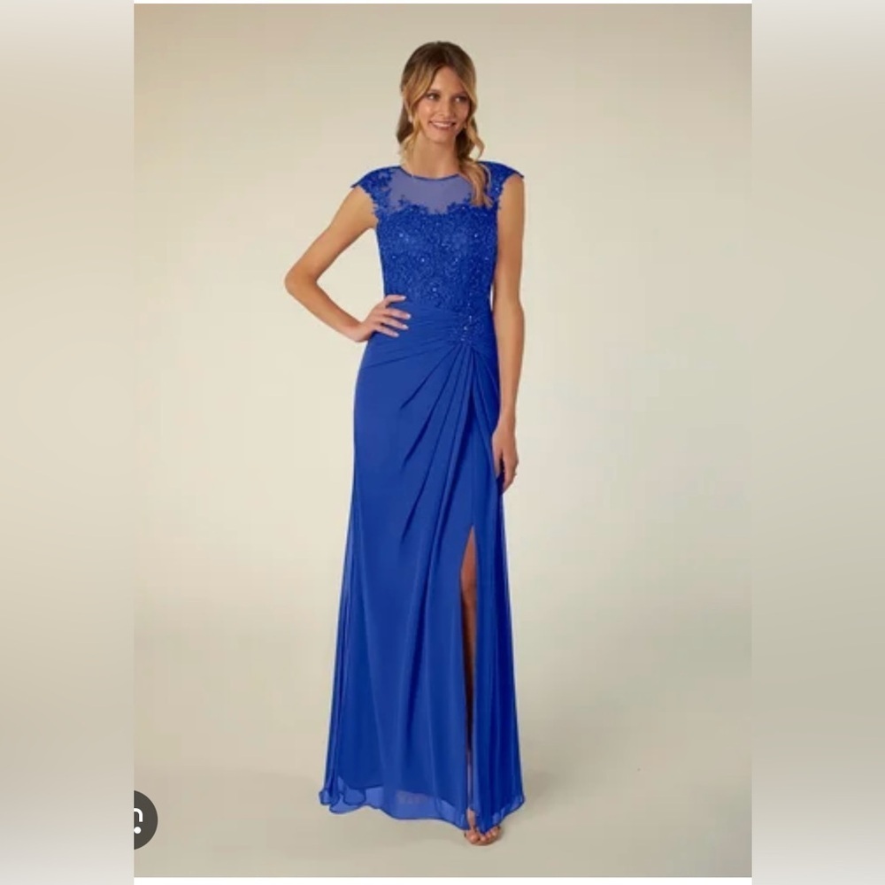 JJ’S house Royal Blue A-Line Sequins Chiffon maxi Dress Size:XL
